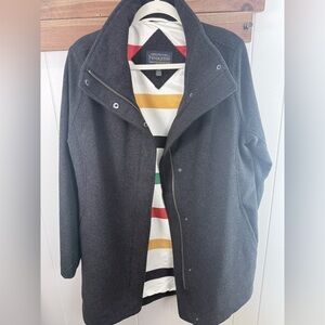 Pendleton Wool peacoat striped colorful lining military utility travel classic